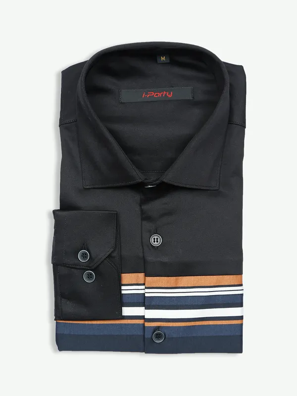 I Party black cotton shirt