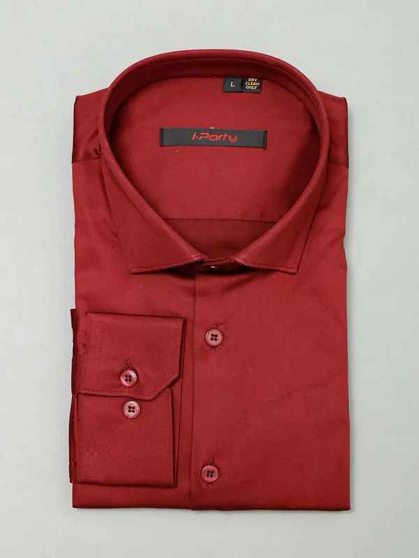 I Party maroon cotton shirt