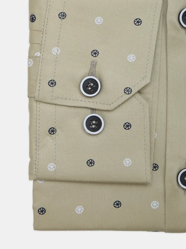 I Party printed beige hue cotton shirt