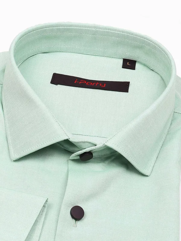 I Party sea green solid party shirt
