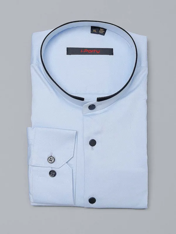 I Party sky blue party wear shirt