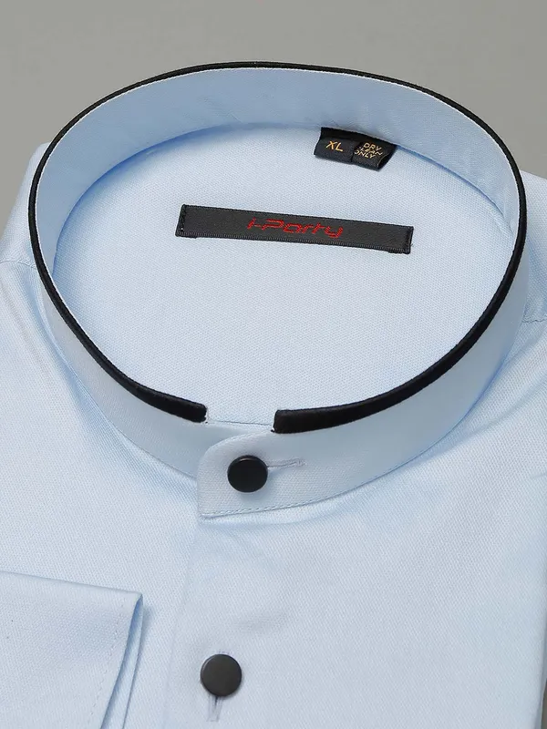 I Party sky blue party wear shirt