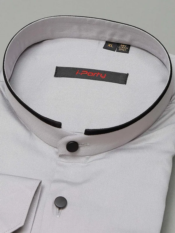 I Party solid grey simple shirt