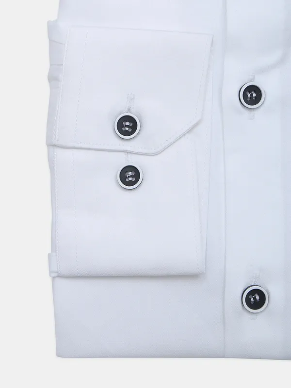 I Party solid white color cotton shirt for mens