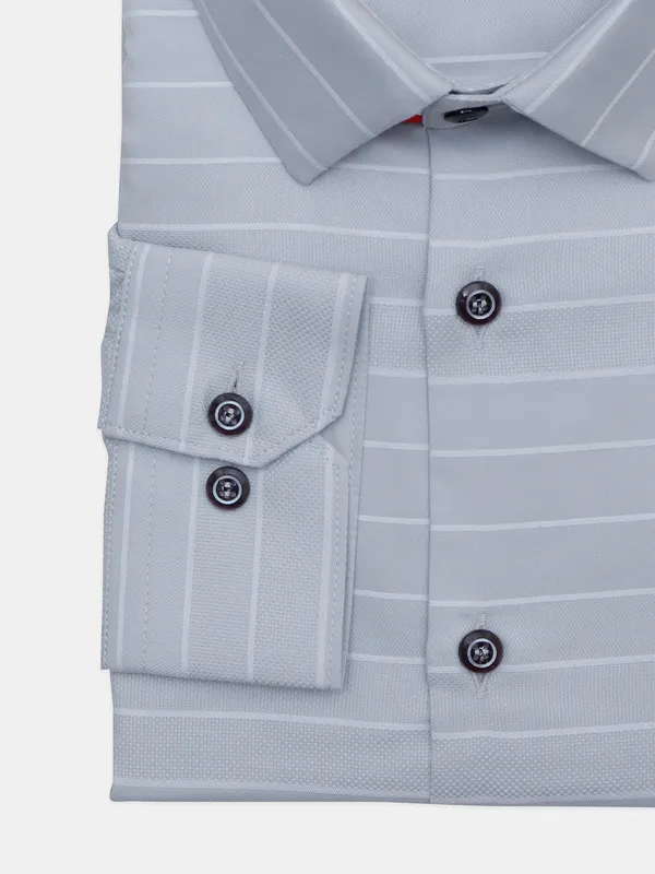 I Party striped light grey party shirt for men