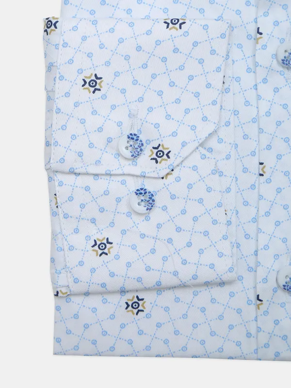 I Party white color printed party wear shirt for mens
