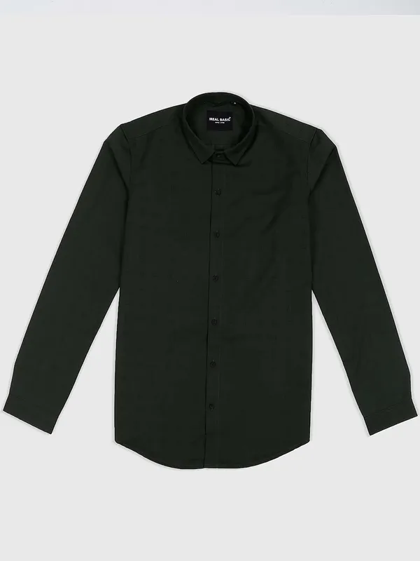 I Real bottle green printed shirt