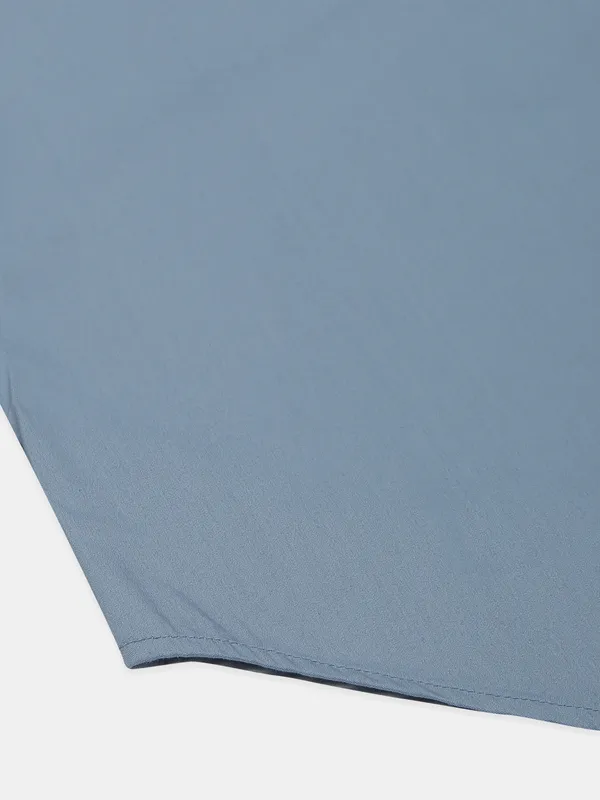 I-Real casual wear solid blue shirt for mens