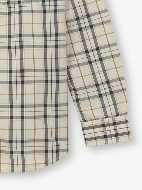 INDIAN TERRAIN beige cottn shirt with checks