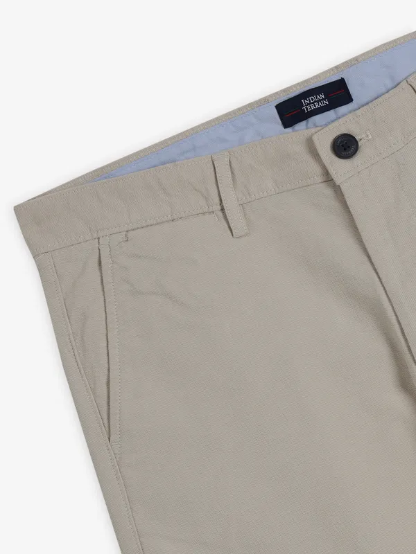 INDIAN TERRAIN beige cotton trousers for men