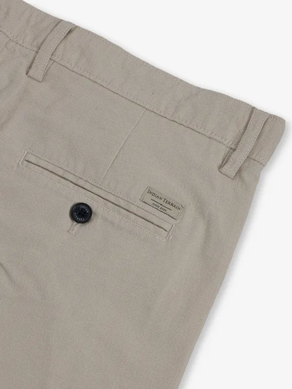 INDIAN TERRAIN beige cotton trousers for men