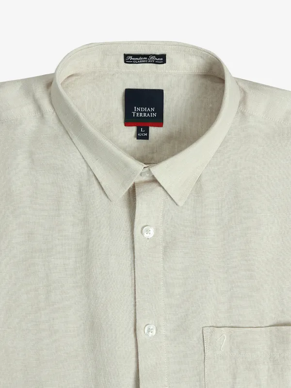 INDIAN TERRAIN beige plain shirt