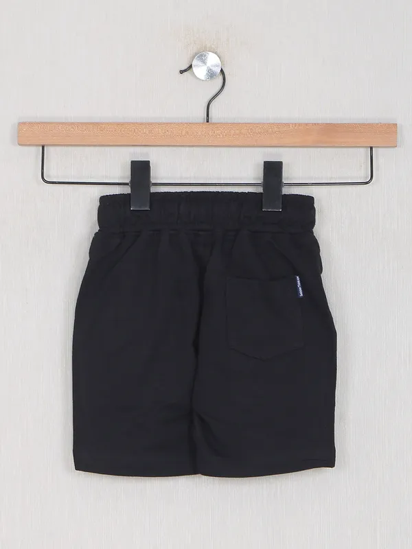 Indian Terrain black colored cotton shorts for boys