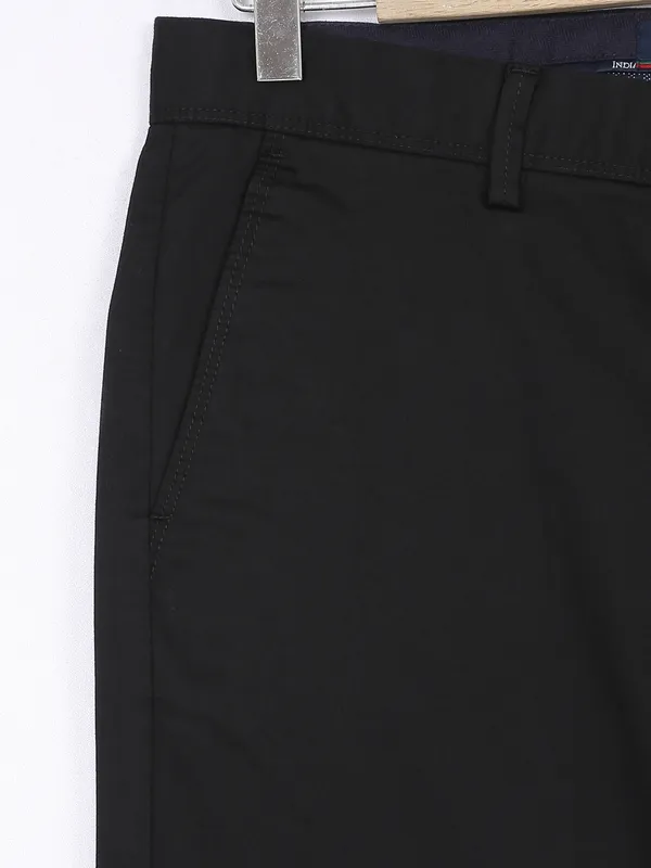 Indian Terrain black cotton casual trouser