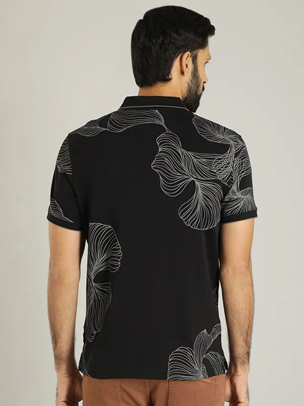 Indian Terrain black cotton slim fit t shirt