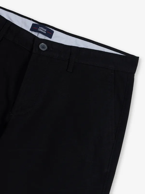 INDIAN TERRAIN black cotton trouser for men with brooklyn fit