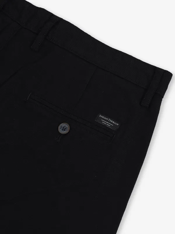 INDIAN TERRAIN black cotton trouser for men with brooklyn fit