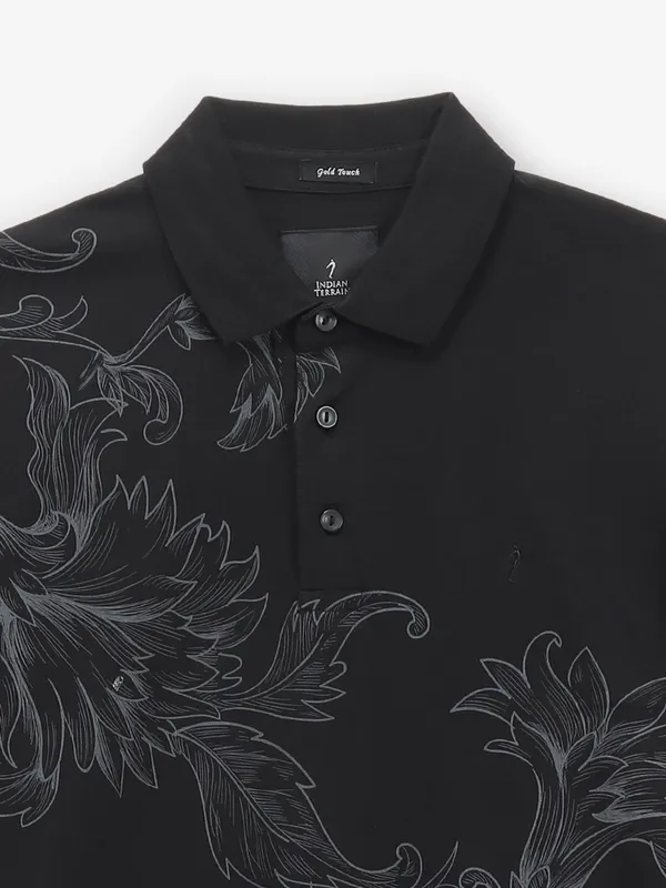 INDIAN TERRAIN black printed t-shirt in cotton