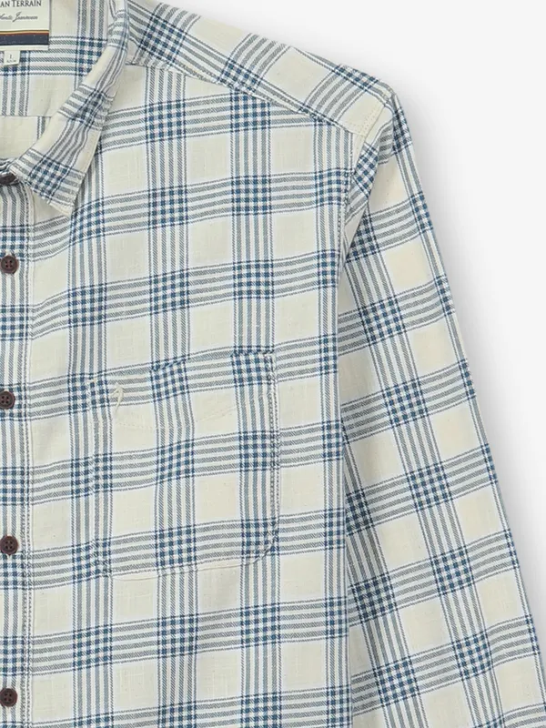 INDIAN TERRAIN blue checks cotton shirt for mens