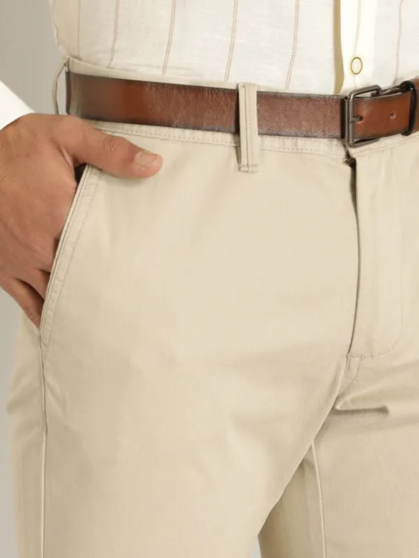 Indian Terrain brooklyn fit cotton trouser in beige