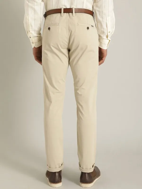 Indian Terrain brooklyn fit cotton trouser in beige
