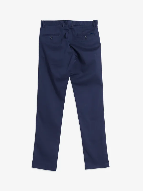 Indian Terrain brooklyn fit navy cotton trouser