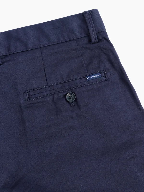 Indian Terrain brooklyn fit navy cotton trouser