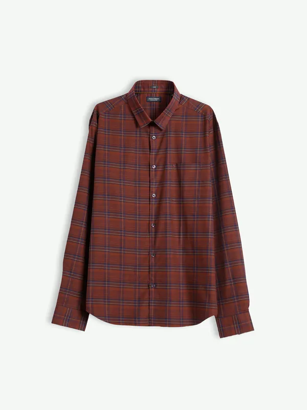 Indian Terrain brown checks cotton shirt