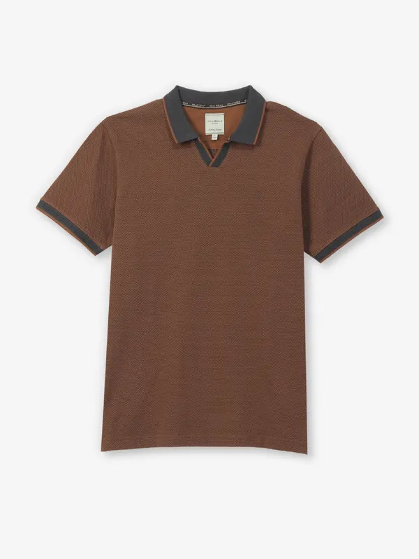 INDIAN TERRAIN brown cotton t-shirt for mens wear