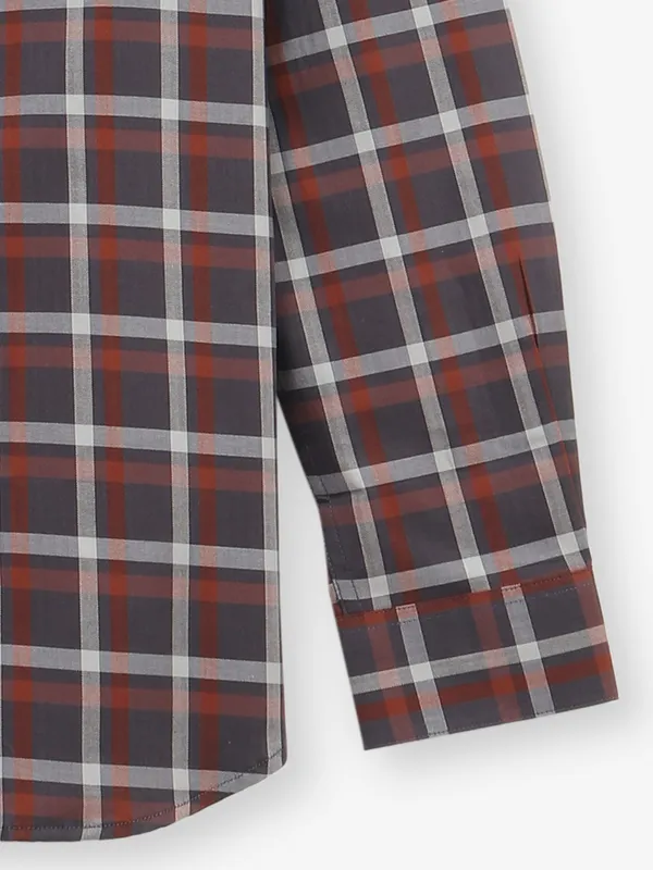 INDIAN TERRAIN checks brown cotton shirt