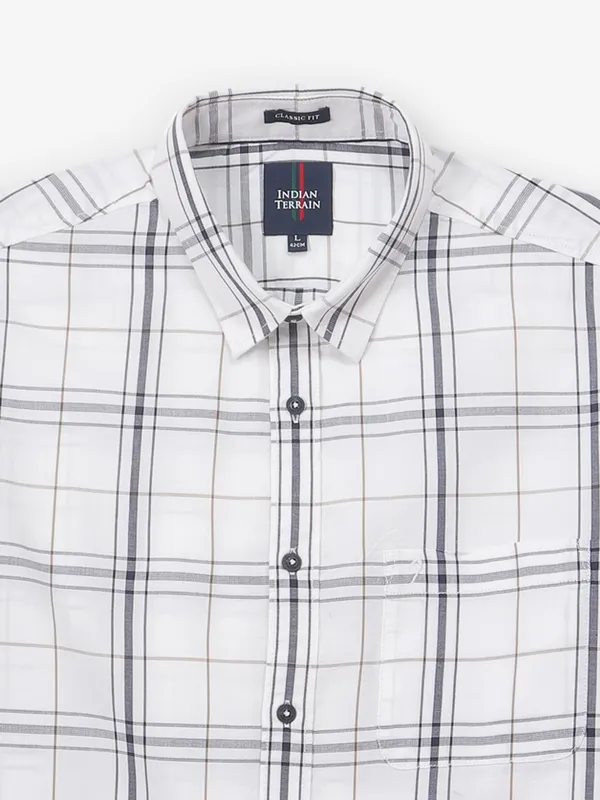 INDIAN TERRAIN checks white cotton shirt