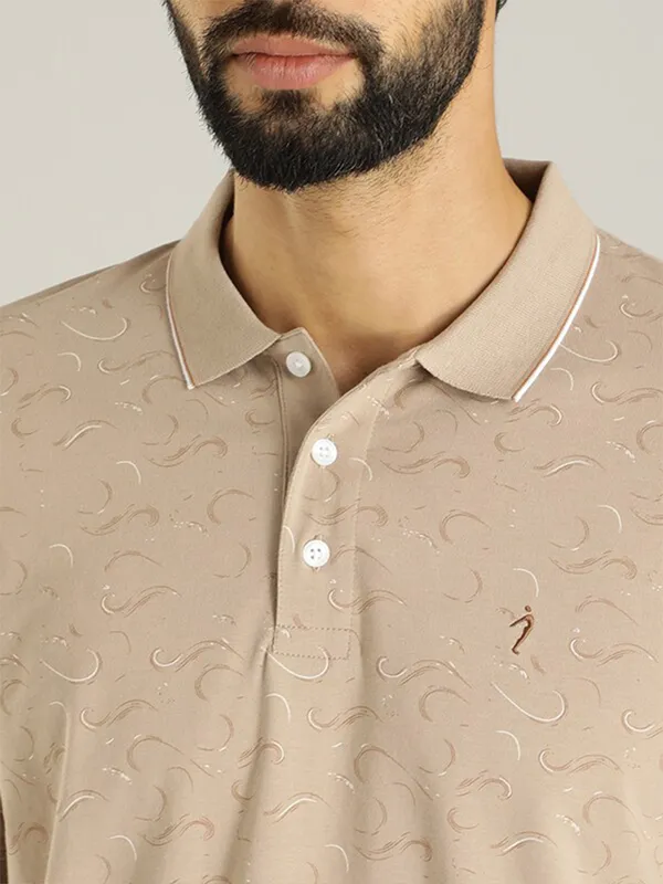 Indian Terrain cotton beige printed t shirt