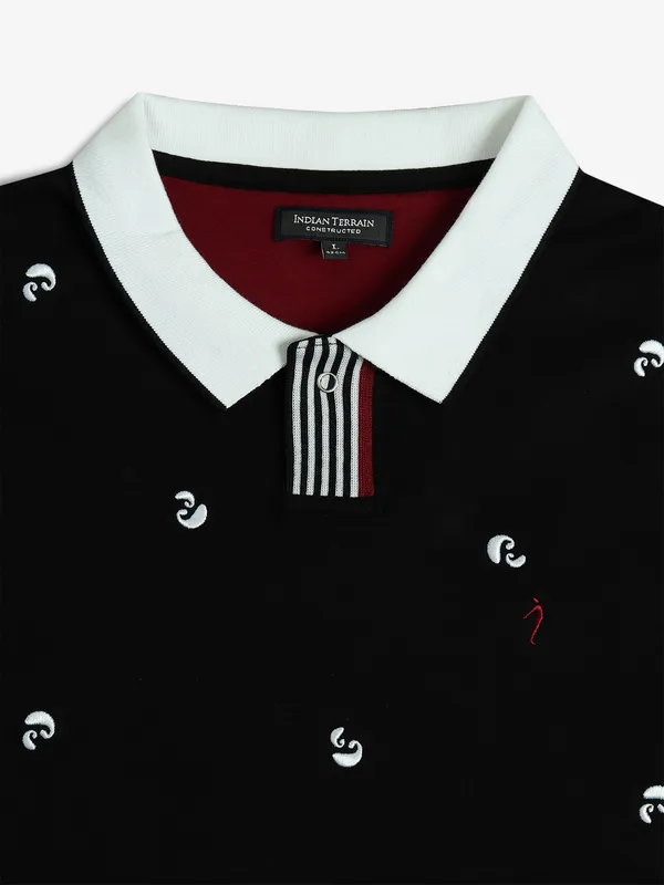 INDIAN TERRAIN cotton black printed t-shirt
