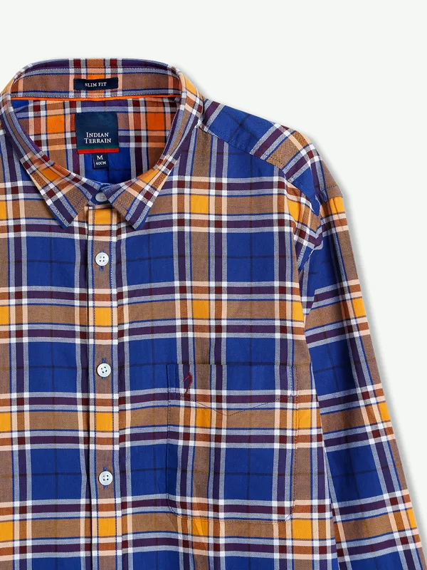 Indian Terrain cotton blue checks shirt