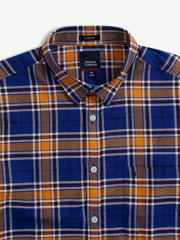 Indian Terrain cotton blue checks shirt