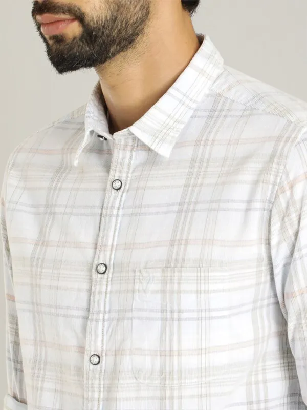 Indian Terrain cotton checks light blue shirt