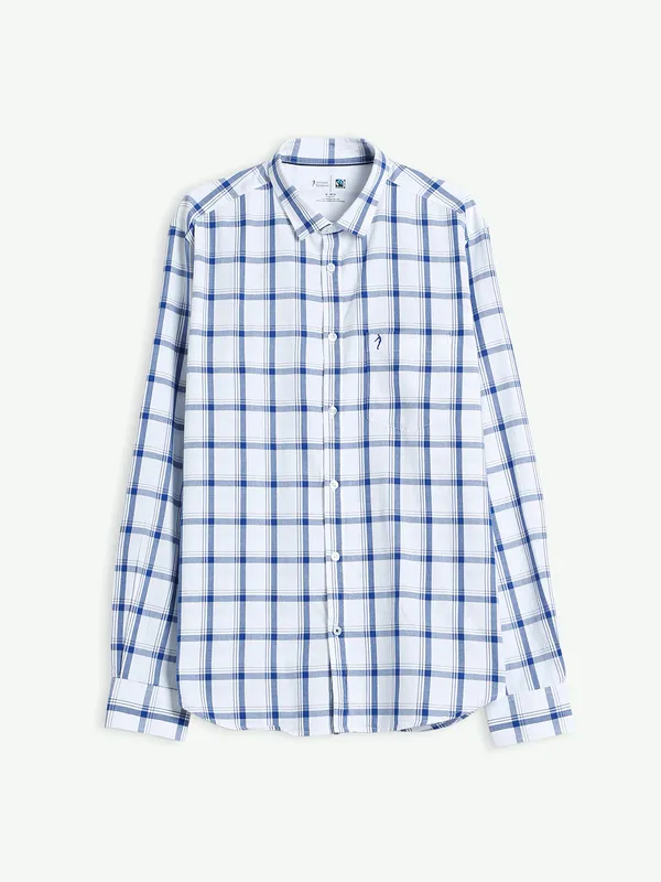 Indian Terrain cotton checks white shirt