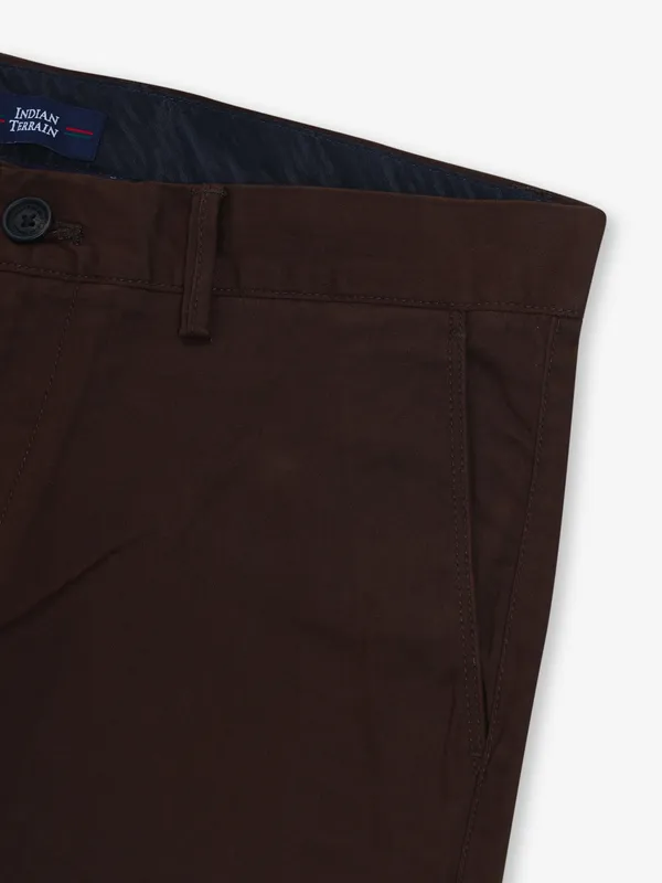 INDIAN TERRAIN cotton dark brown trouser