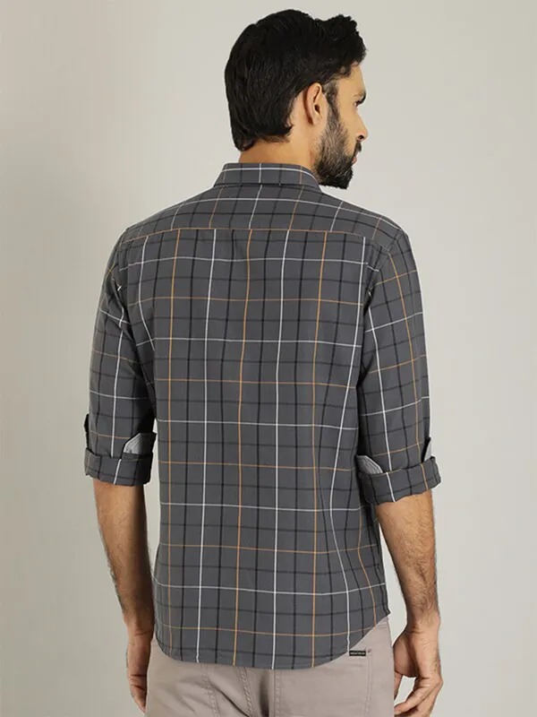 Indian Terrain cotton grey checks shirt
