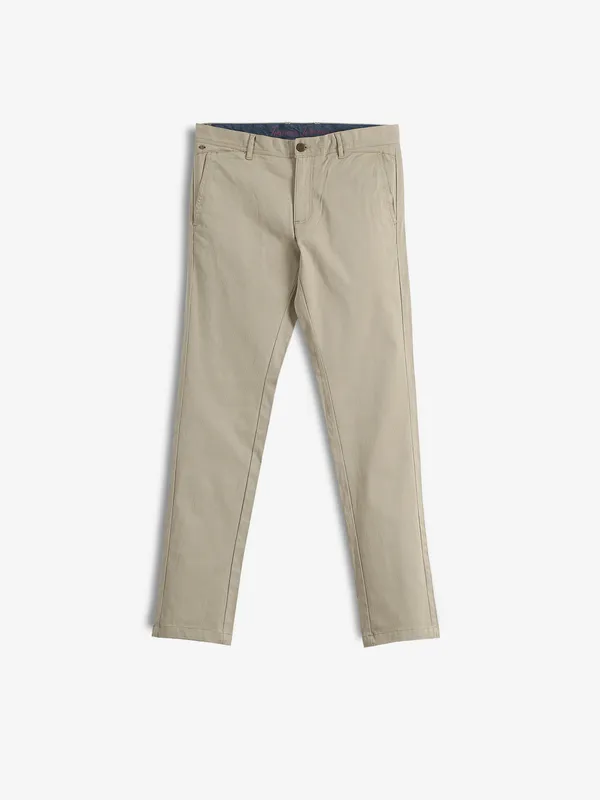 INDIAN TERRAIN cotton khaki solid trouser