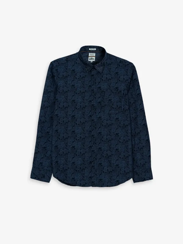 Indian Terrain cotton navy shirt in printed