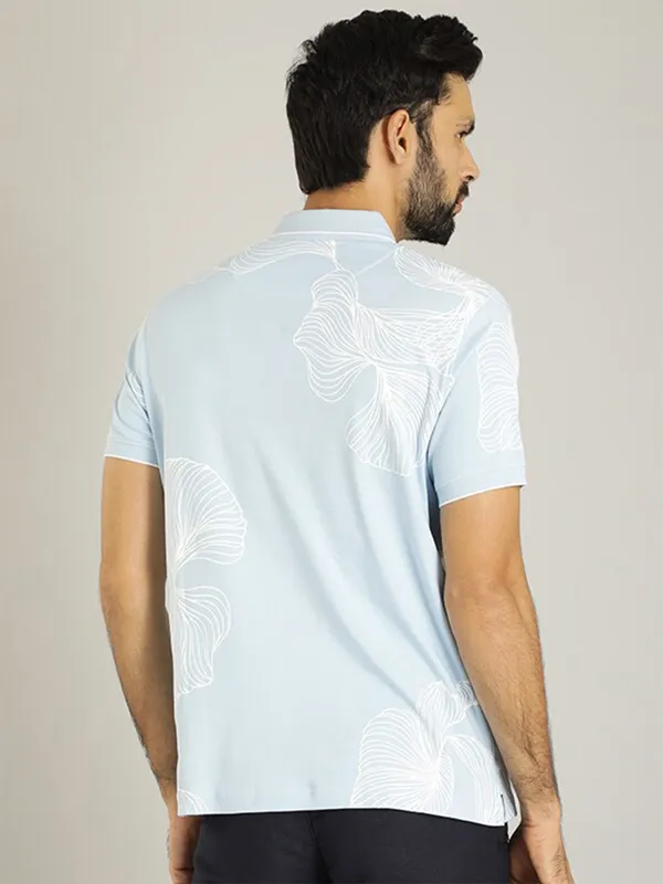 Indian Terrain cotton sky blue polo t shirt