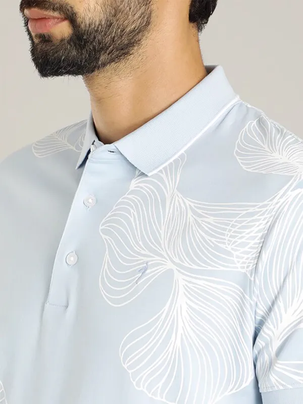 Indian Terrain cotton sky blue polo t shirt