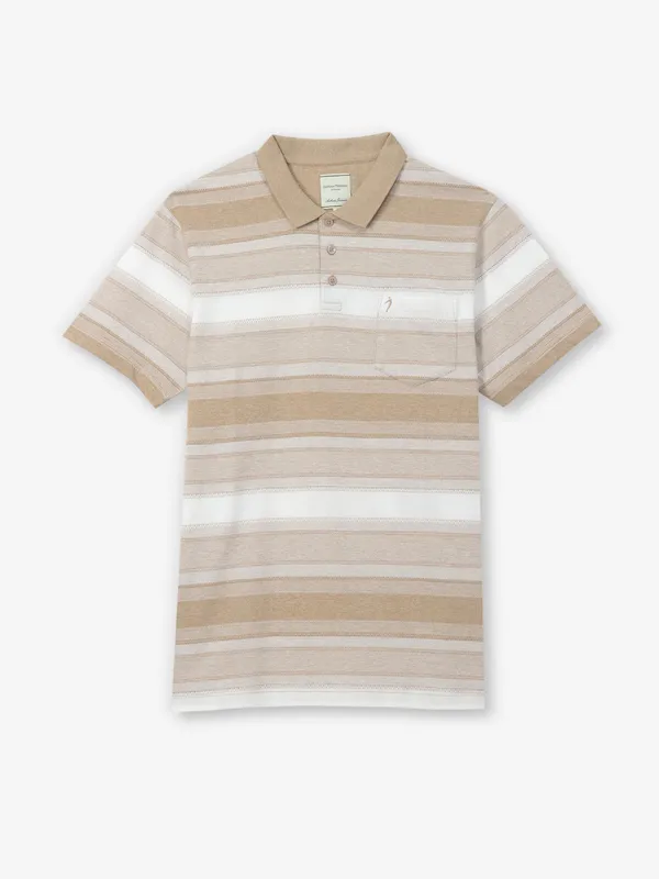INDIAN TERRAIN cotton t shirt in beige and white