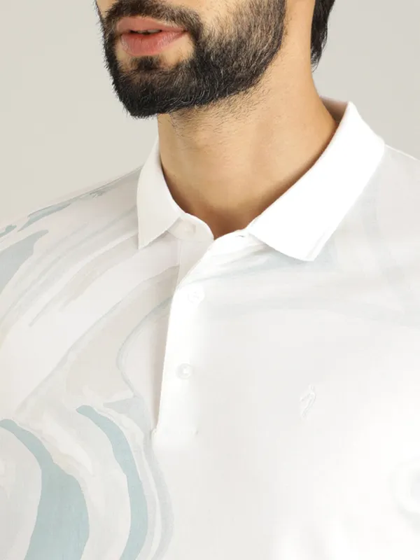 Indian Terrain cotton white slim fit t shirt