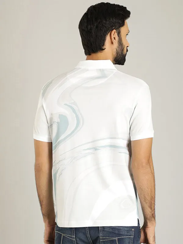 Indian Terrain cotton white slim fit t shirt