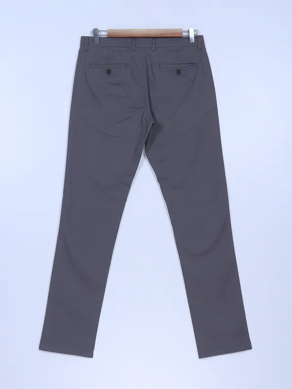 Indian Terrain dark grey cotton solid trouser