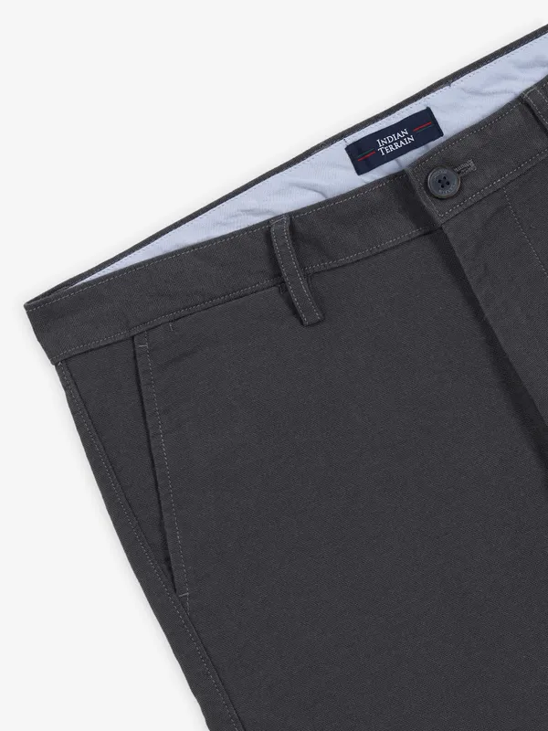INDIAN TERRAIN dark grey solid trousers for men