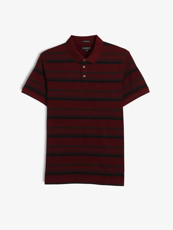 INDIAN TERRAIN dark maroon stripe cotton t-shirt