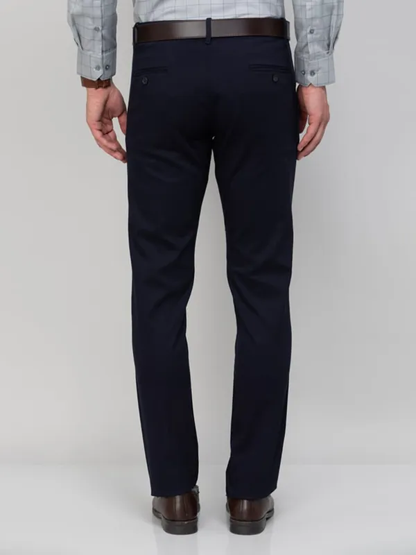 Indian Terrain dark navy brooklyn fit cotton trouser